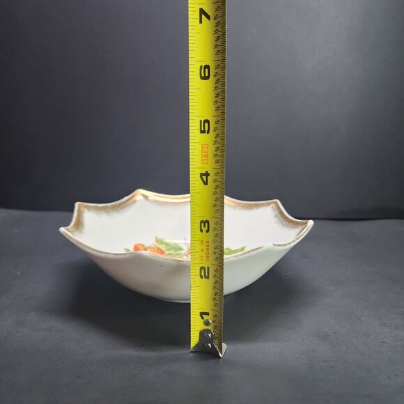 Vintage Trimont Ware Japan Porcelain Bowl Handpainted Fruit 7'' Gold Trim - Picture 9 of 9